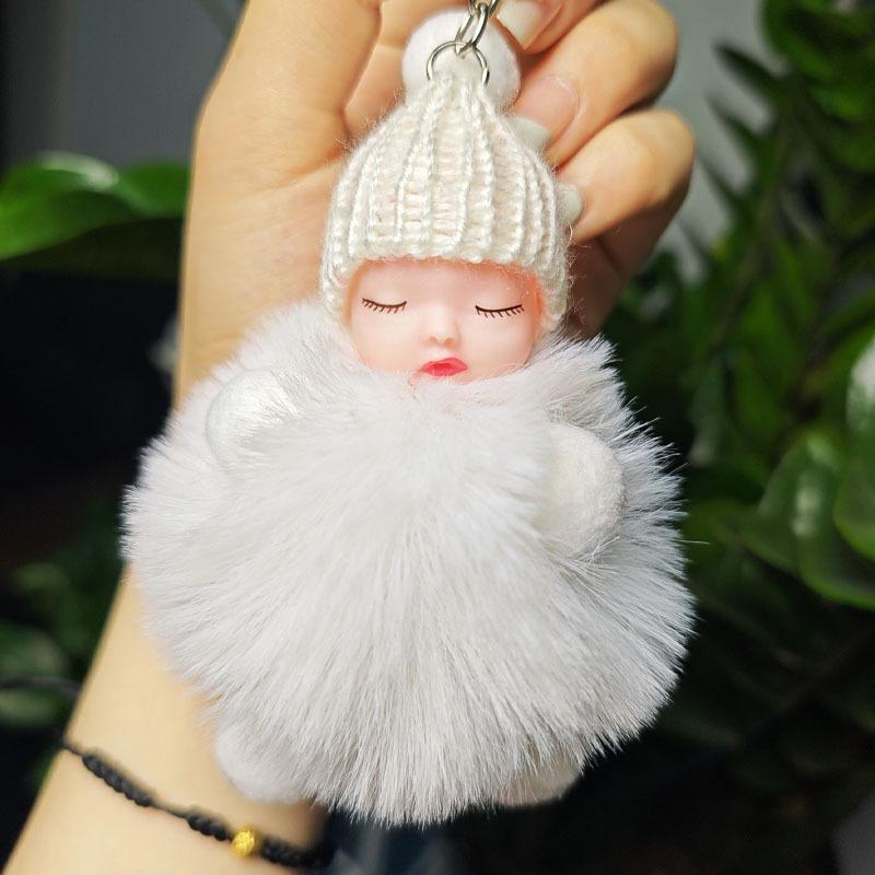 Internet Celebrity Imitation Rabbit Fur Sleepy Doll Keychain – Cute Bag Decoration & Gift Ornaments