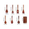 8pcs Wood Cooking Utensil Set Heat Resistant Cooking Tool Including Cooking Shovel, Cooking Spoon, Spoon Stand And Spoon Stand
