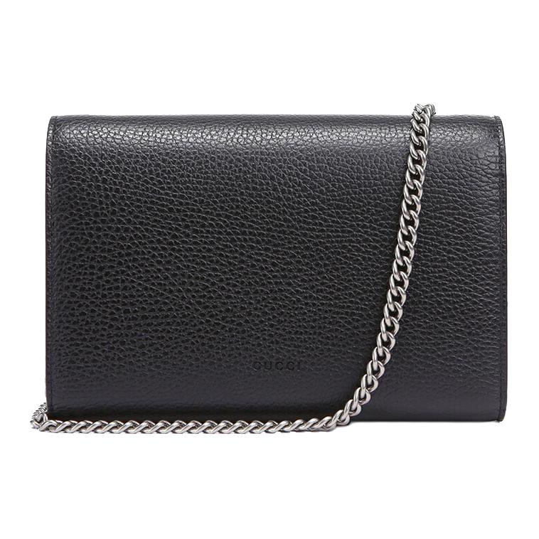 Gucci Dionysus Double Tiger Head Buckle Chain Wallet Crossbody Bag Leather Mini Women Bags Black 401231-CAOGN-8176