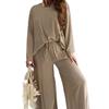 2025 Spring Ice Silk Stretch Pajama Set - Women's Loose Long Sleeve Top & Pants