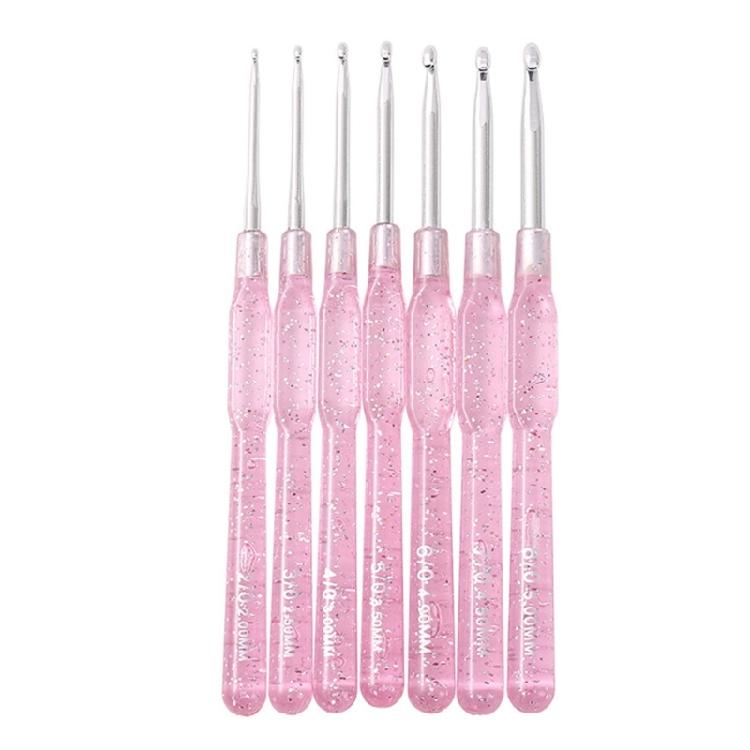

Comfortable Grip Rubber Handle Crochet Hook Set Reduces Fatigue Ergonomic Shape Prolonged Crafting рожевий