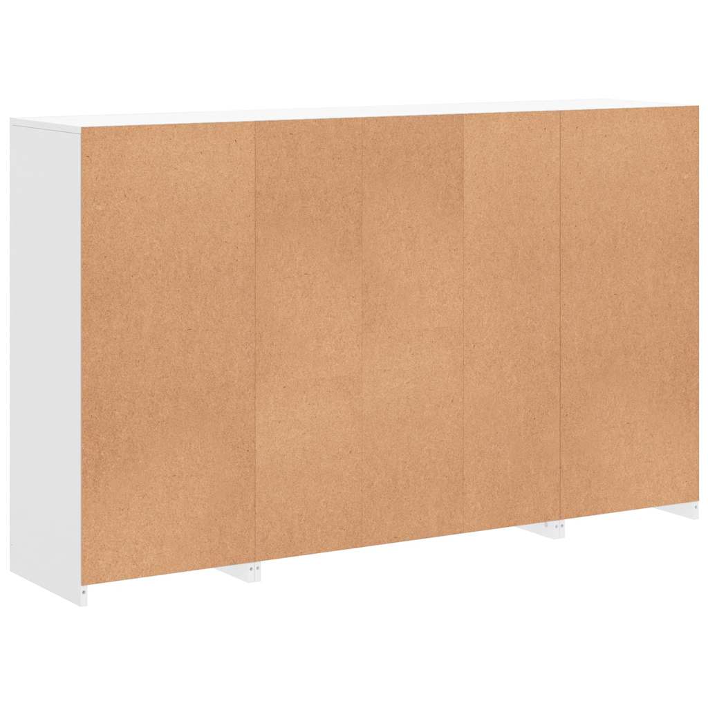 Sideboards with LED Lights 3 pcs White Wood Based Material
