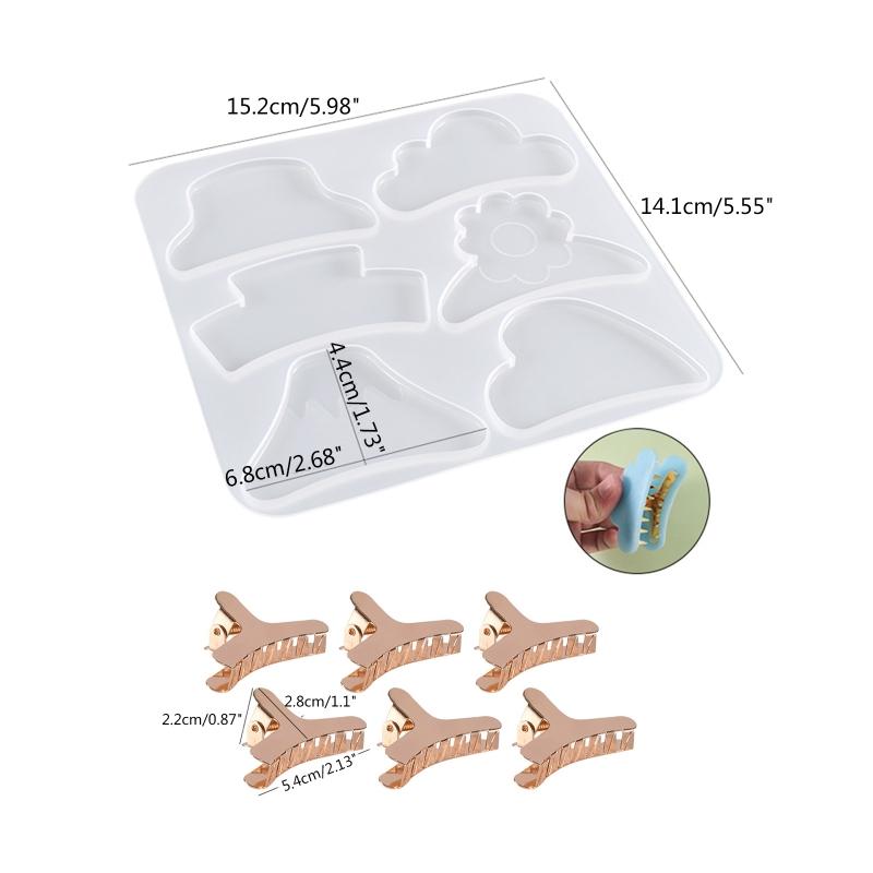 Shark Hairpin Silicone Mold Headdress Hair Pin Decorative Casting Mold Headwear Mold DIY Craft Jewelry Making Supplies