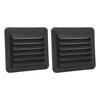 2pcs Air Vent Ventilation Opening Side Exhaust Port Rectangular Ventilation Opening Black