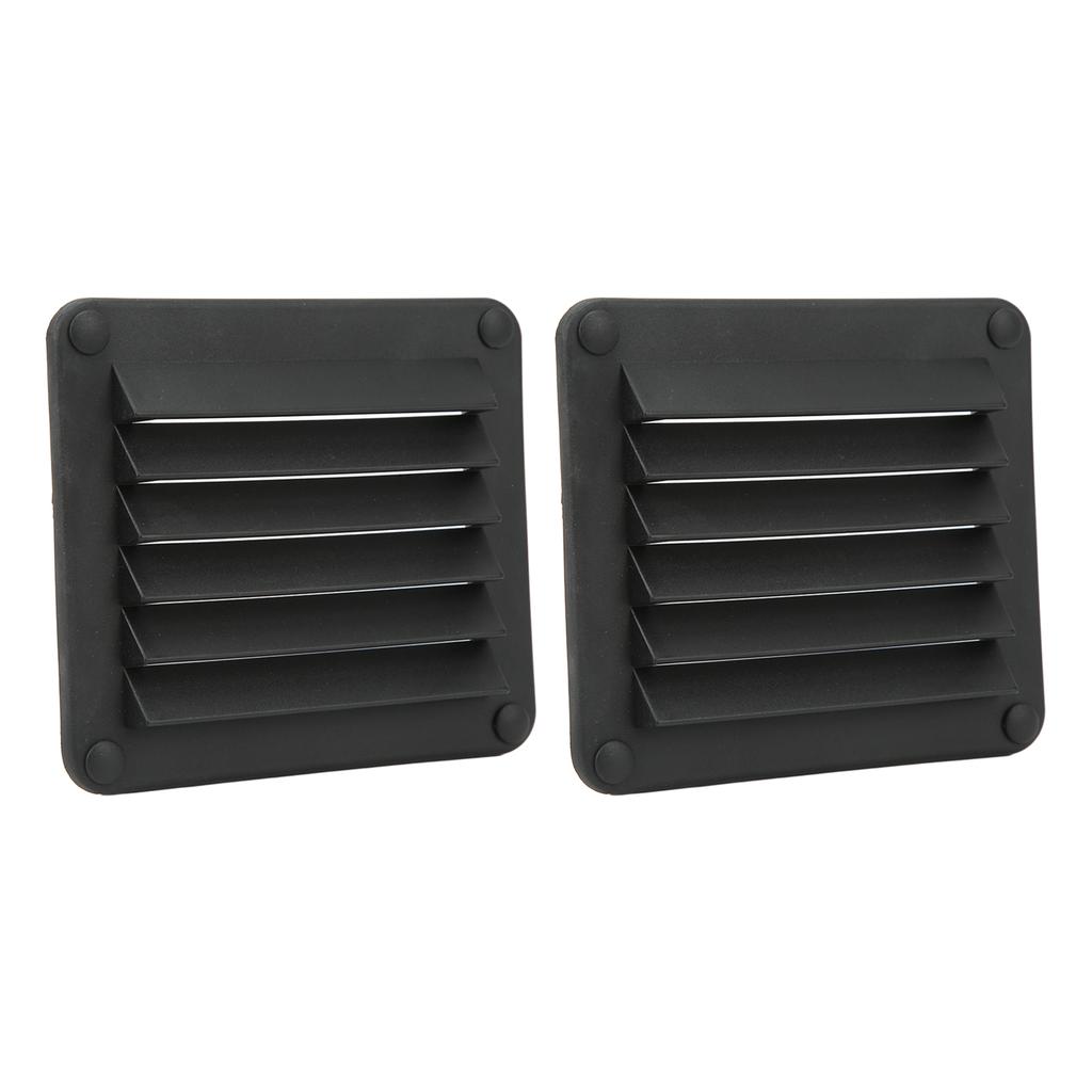 2pcs Air Vent Ventilation Opening Side Exhaust Port Rectangular Ventilation Opening Black