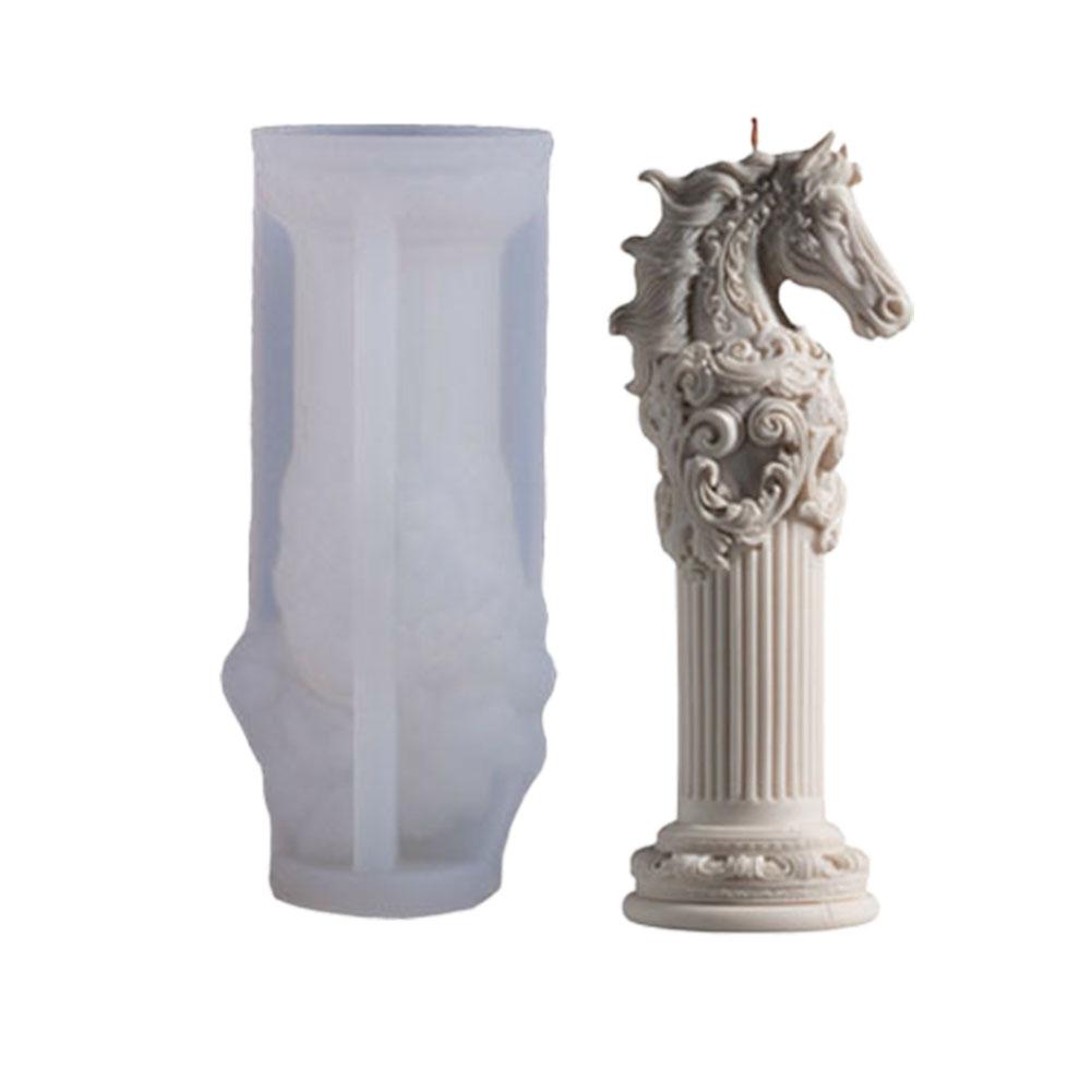 Horse Totem Scented Candle Silicone Mold Relief Cloud Flower Vine Horse Plaster Resin Mold Handmade DIY Home Decor