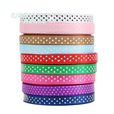 (25 Yards/Rolle) 10mm Punkte gedrucktes Cartoon Satinband Geschenkverpackung Dekoration Spitzenbänder