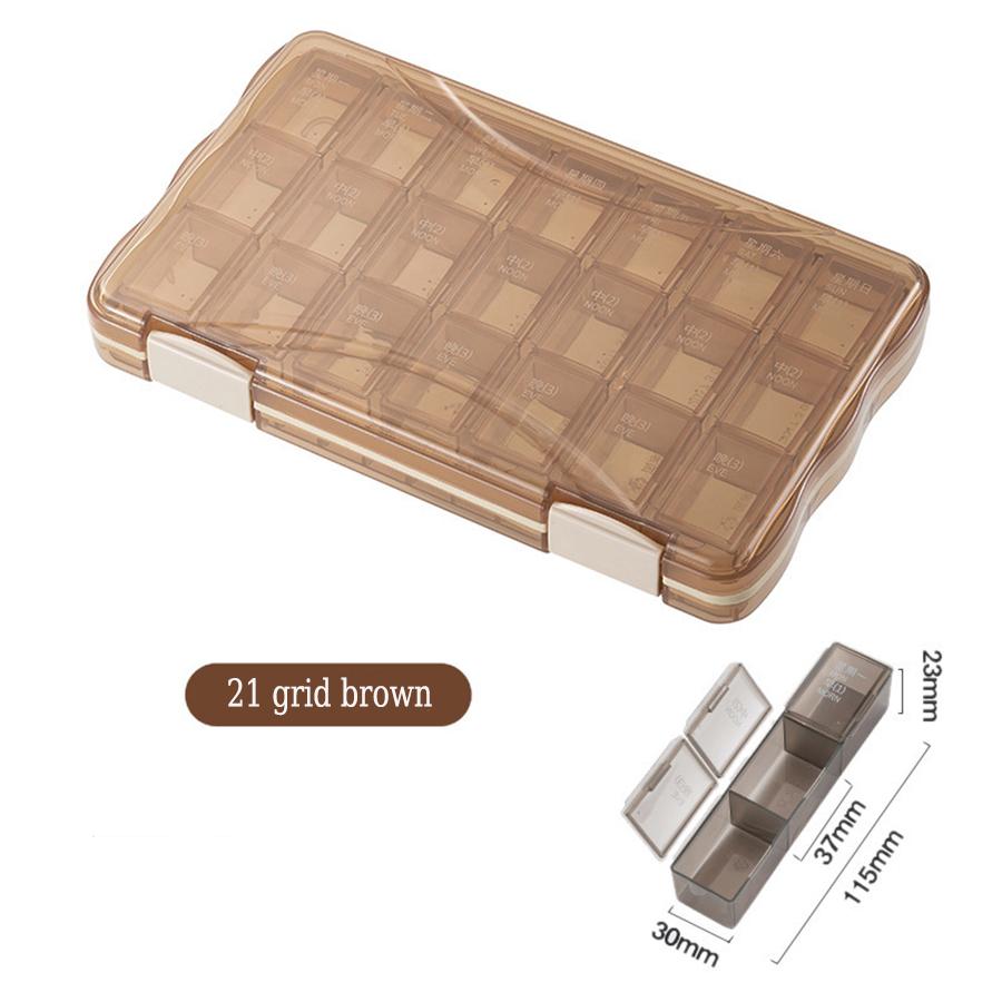 Portable 21/28 Grids Weekly Pill Box Medicine Dispenser Tablet Organizer Storage Boxes 7 Days Compartment Pills Case Container