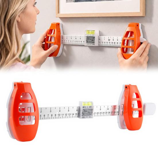 Level Ruler Picture Hanging Tool with Spirit Level 3-in-1 Precision Marking Guide Frame Alignment Tool Home Decoration