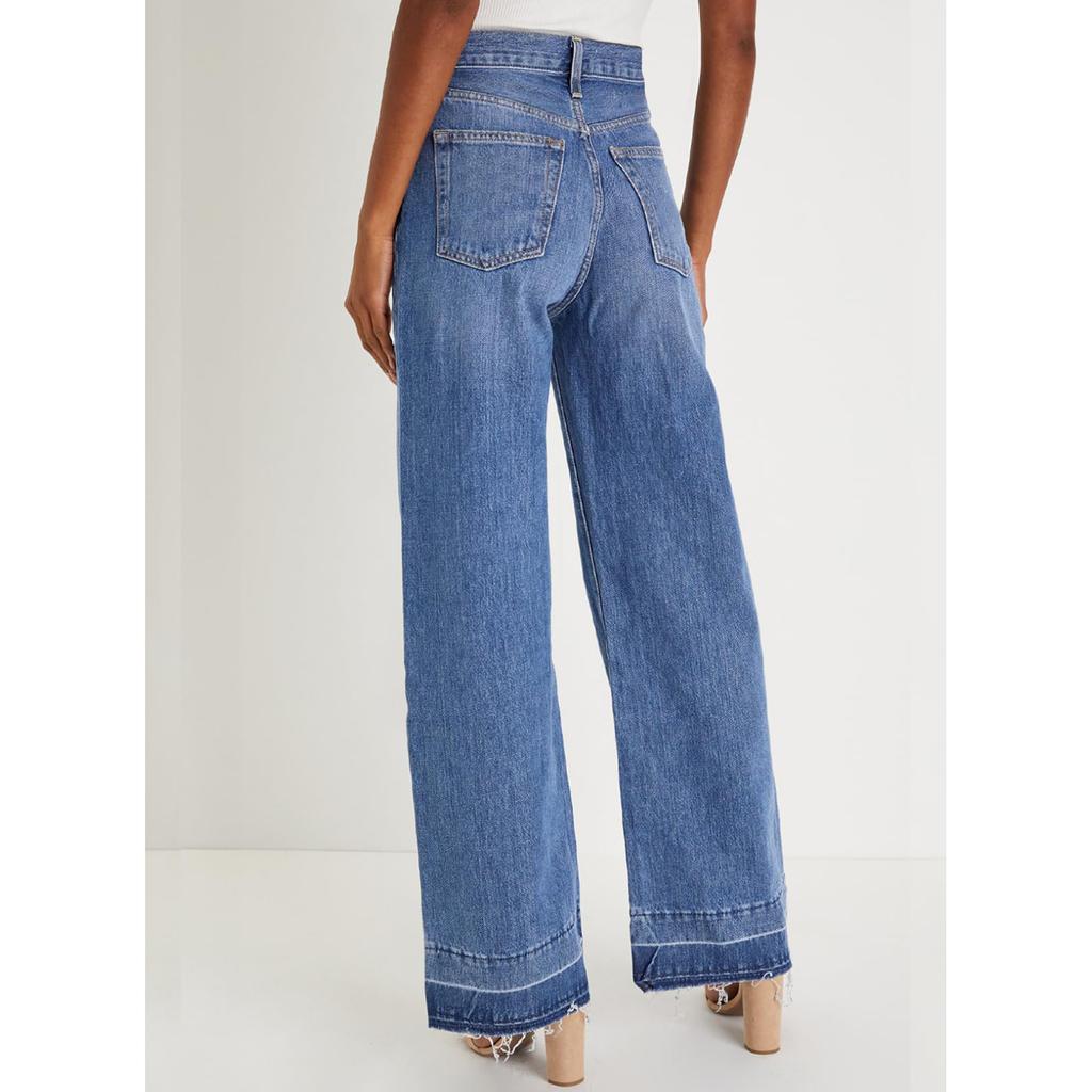 Dámské retro džíny s rovnými nohavicemi a vysokým pasem