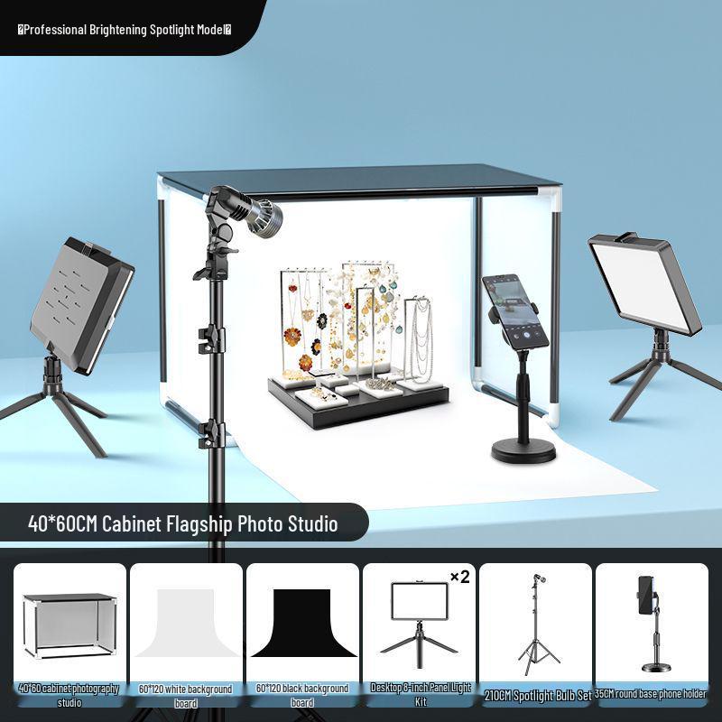 Portable LED Photo Studio Tent with Fill Light for Jewelry
