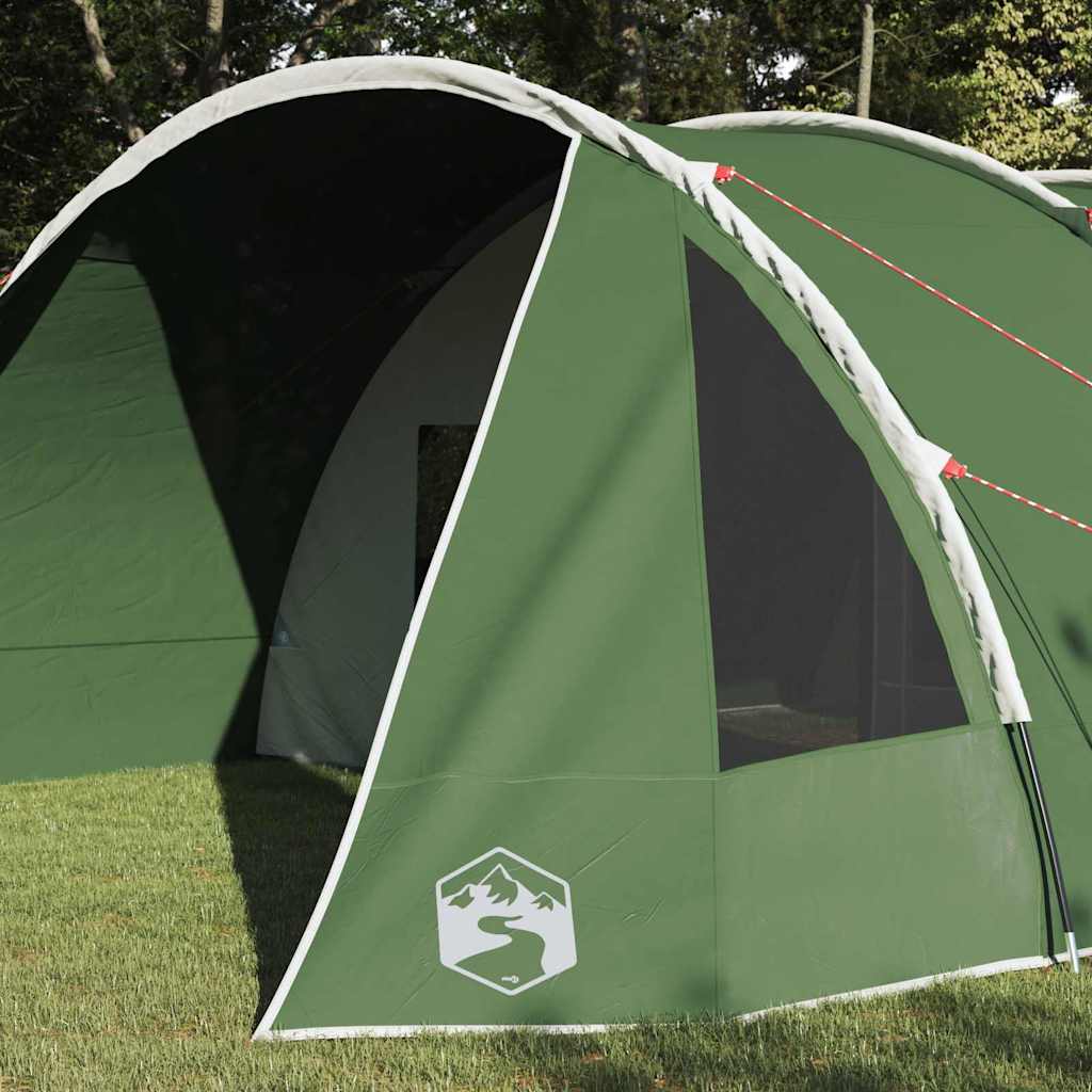 6 Person Tunnel Tent in Green and White 890 x 470 x 220 cm