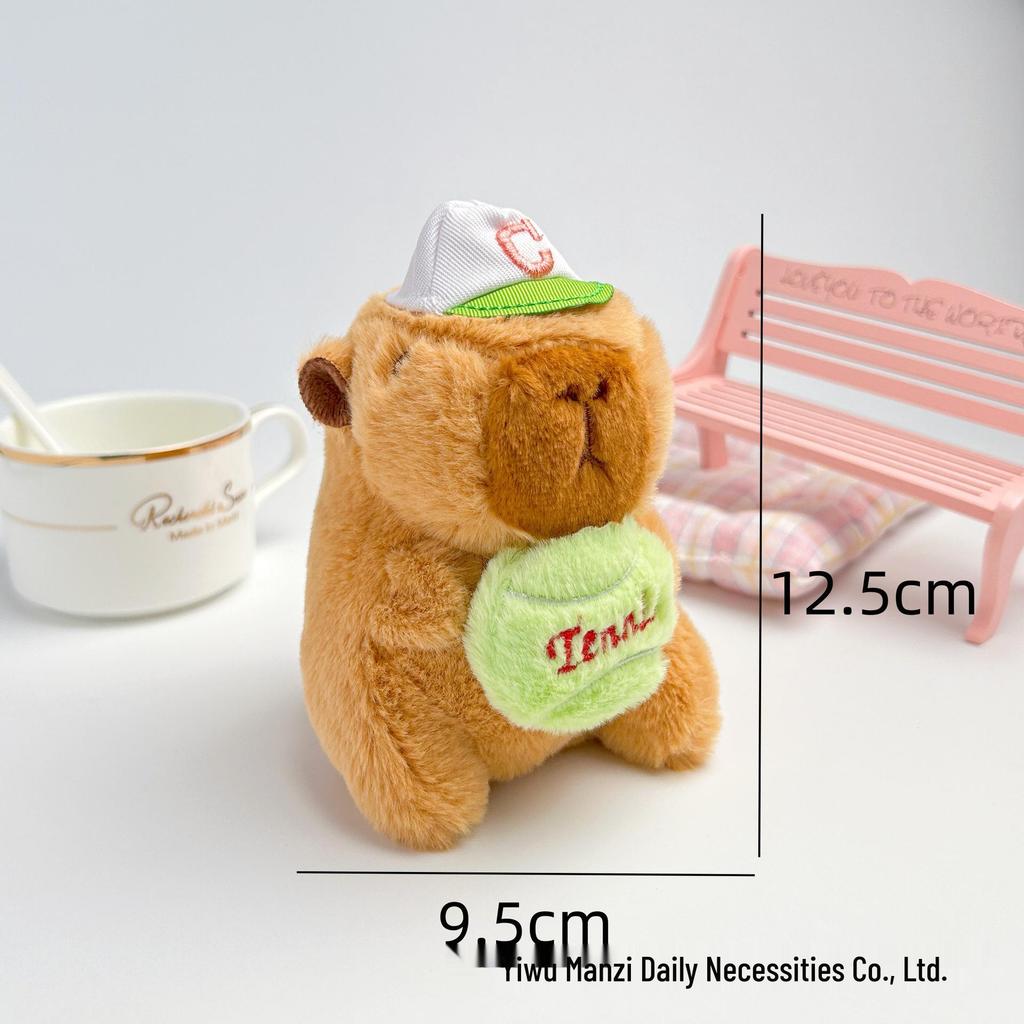 Handmade Capybara Plush Keychain - Cute Bag Accessory