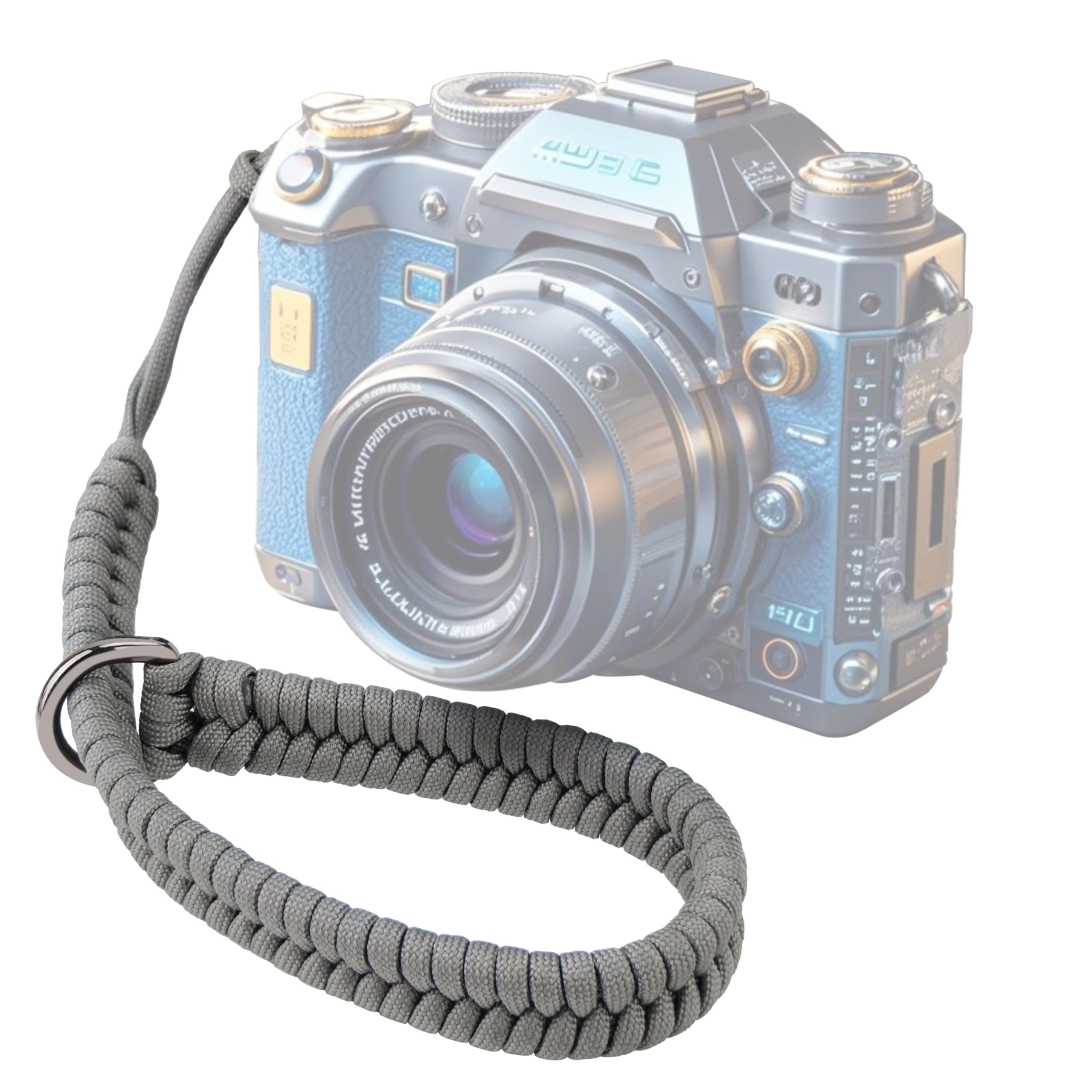 

SUNYA Camera Wrist 550 Paracord Braided Handmade Strap with Quick Release Metal Fits Most Wrist Gray Strap, Ring, Sizes, сірий колір