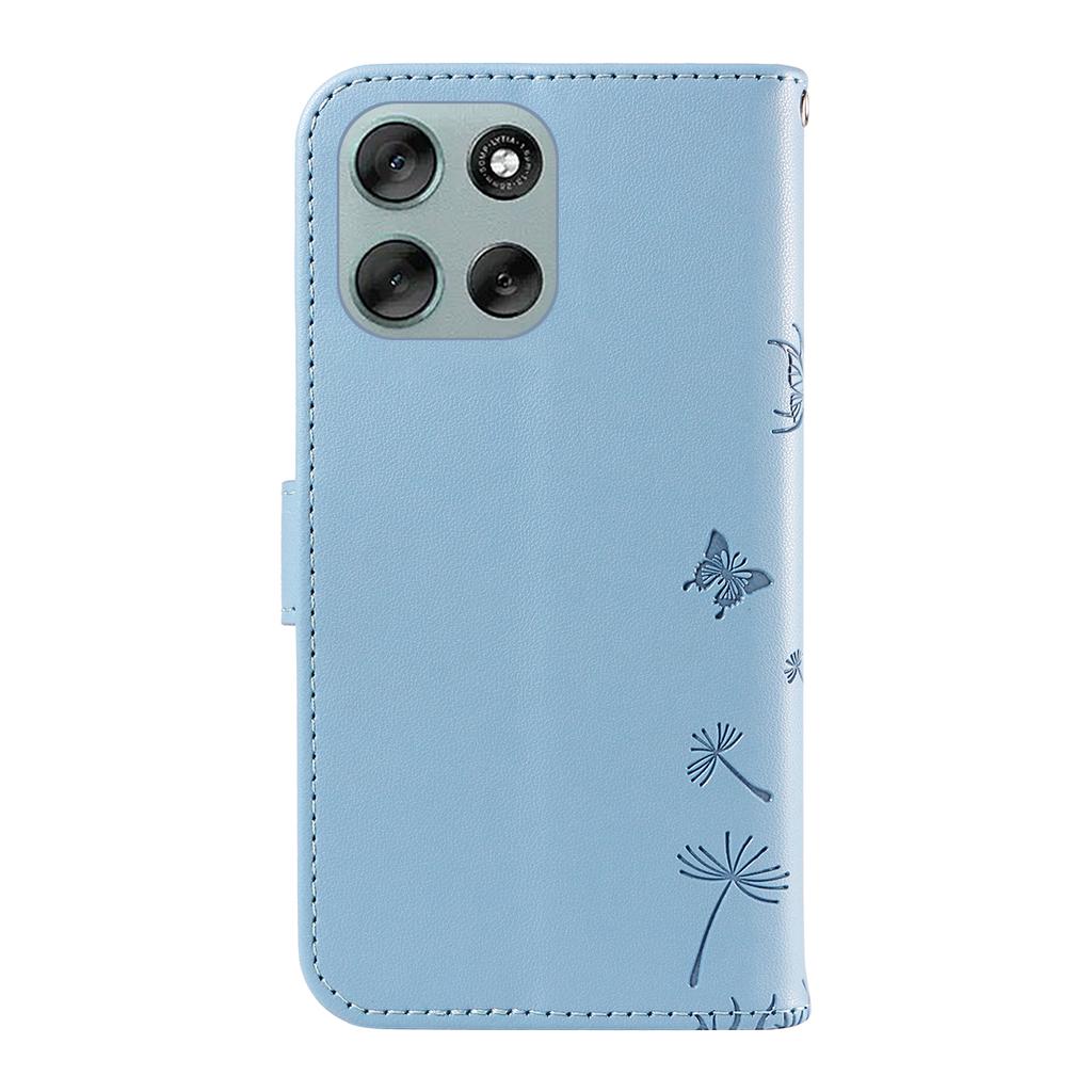 For Motorola Moto G56 5G Leather Wallet Case with Strap Dandelion Imprint Phone Stand Cover