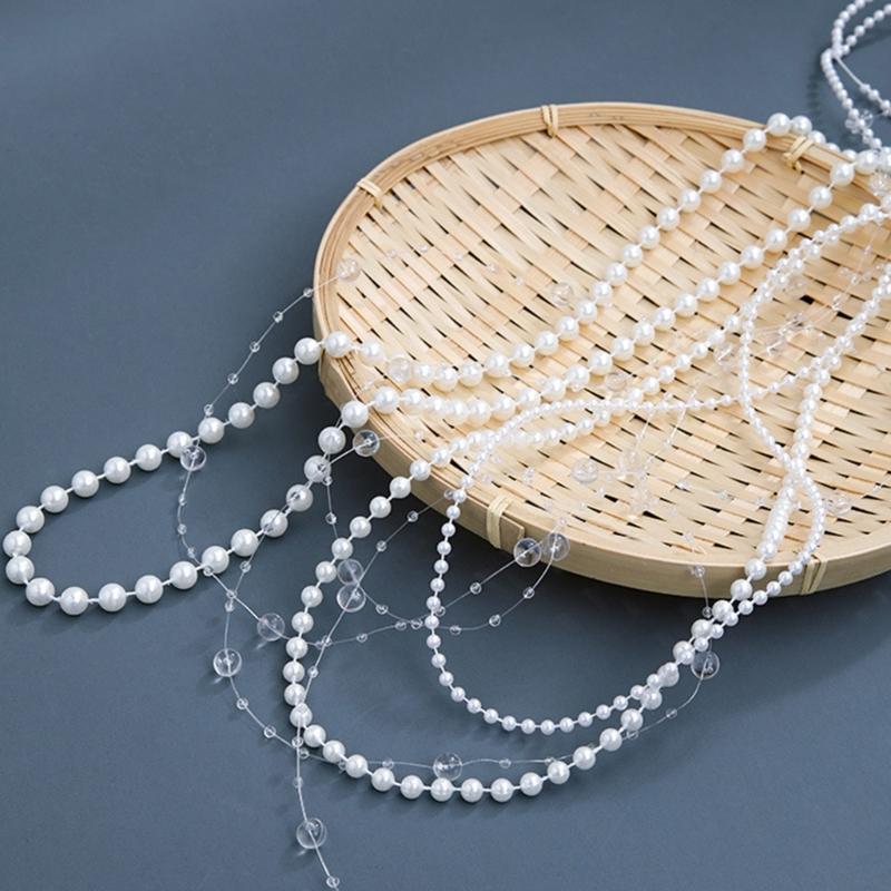 Artificial Pearls String Beads Chain for Wedding Decoration Imitation Pearls String Beads for Craft Candle Bouquets