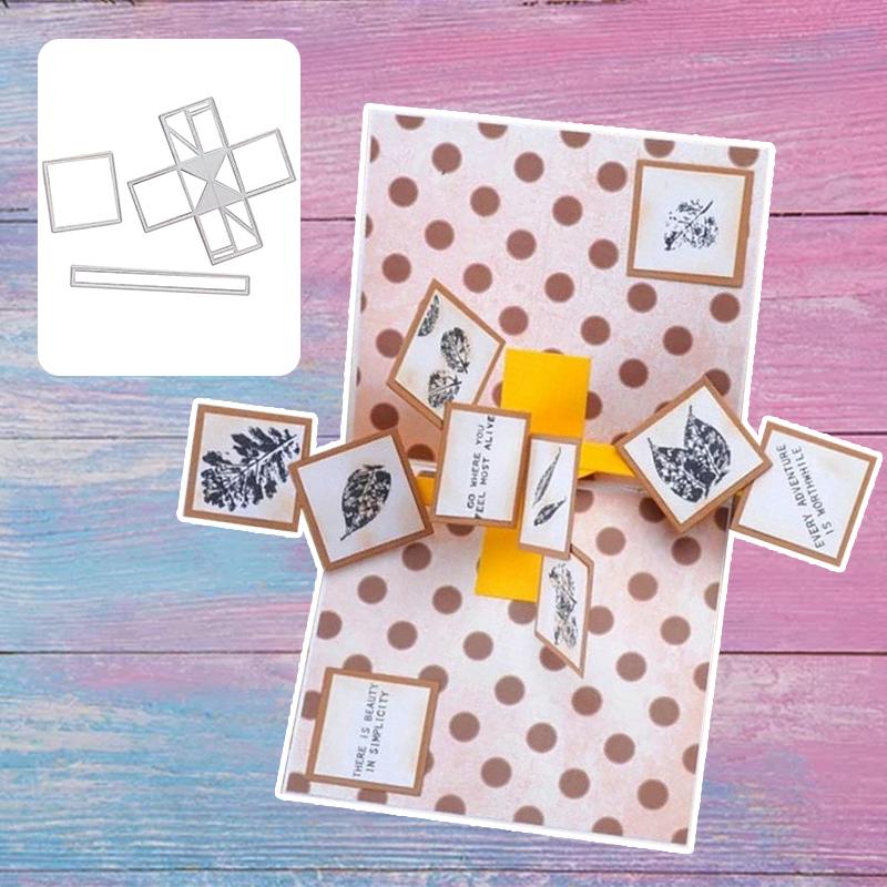 Fustelle Taglio Metallo Per Scrapbooking – Cornice Floreale Rettangolare, 10,7×13,7 Cm, Argento - 4
