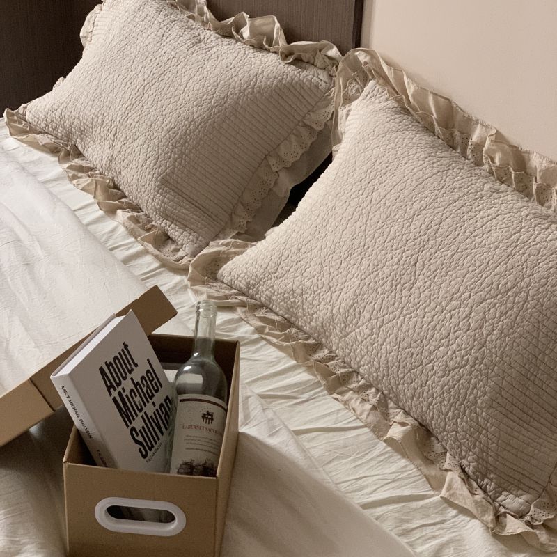 Korean Adult Double-layer Ruffled Lace A Pair of Pillowcases