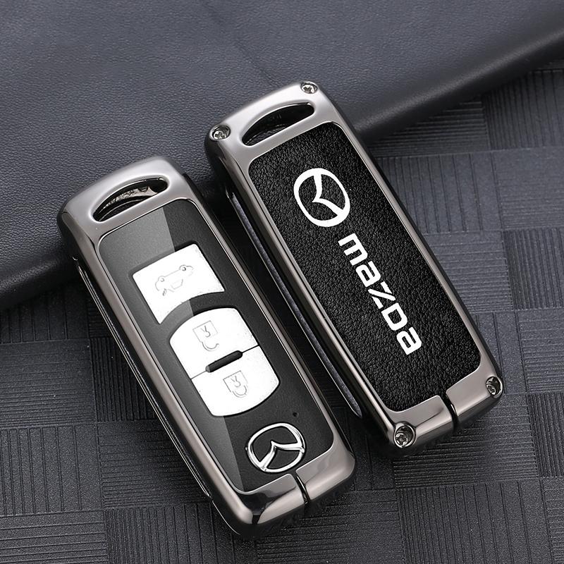 Leather Car Key Case Cover Shell For Mazda 2 3 6 Demio Atenza Axela CX-5 CX5 CX-3 CX7 CX-9 3 4 CX30 2016 2017 2018 2019 Keychain FF29