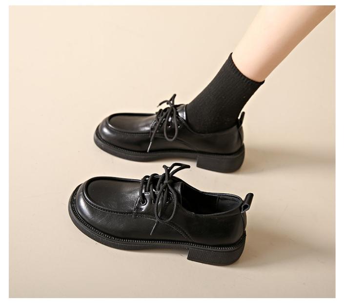 

Новые женские лоферы на платформе - Кожаная обувь на шнуровке в британском стиле, увеличивающая рост, с мягкой подошвой и массивным каблуком, повседневная обувь 40