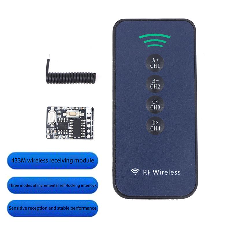 DC3-5V 433MHz Drahtloser Fernbedienungs-Sender RF Lerncode Dekodierer Empfängermodul 4-Kanal Rx480E Elektronik-Kit