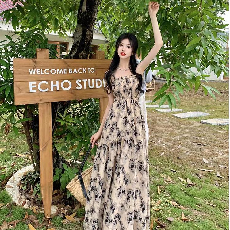 Summer 2026 Floral High Waist Fairy Mori Style Dress