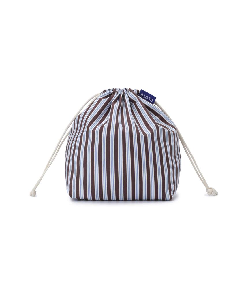 Clote String Pouch - Striped Brick