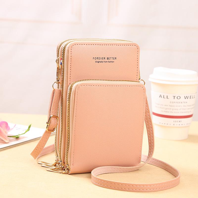 2025 Large-Capacity Multifunctional Solid Color Touchscreen Crossbody Phone Bag for Women
