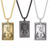 Collana Tarot Scheletro Calendula Strega Talismano Acciaio Inossidabile Coppia Teschio Abbraccio Collana Gay Amuleto Gioielli Regalo di Halloween