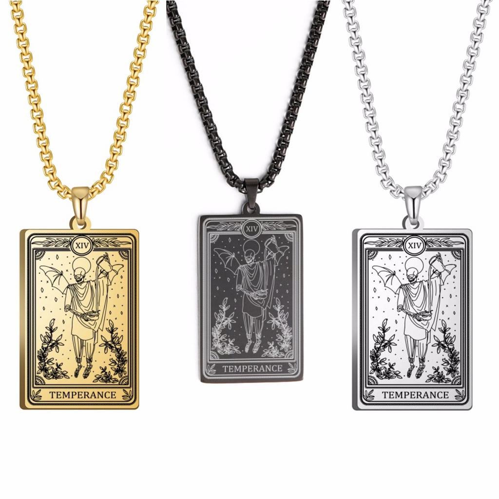 Collana Tarot Scheletro Calendula Strega Talismano Acciaio Inossidabile Coppia Teschio Abbraccio Collana Gay Amuleto Gioielli Regalo di Halloween