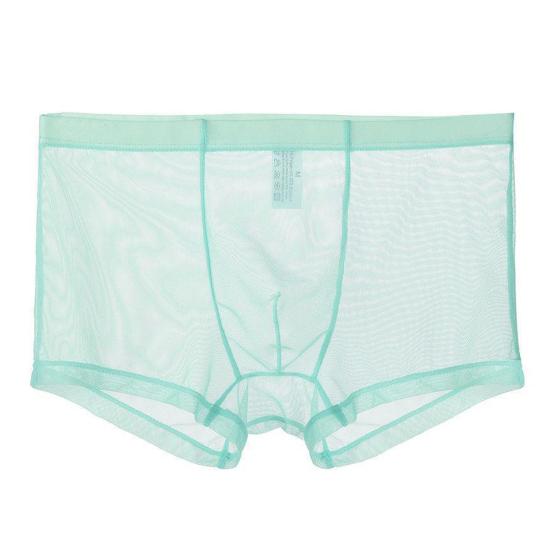 Men Boxers Breathable Elastic Mesh Low Waist Ice Silk Cooling Anti-septic See-through Men