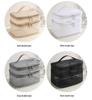 Large Capacity Double Layer Mesh Makeup & Toiletry Bag - Portable Travel Cosmetic Storage