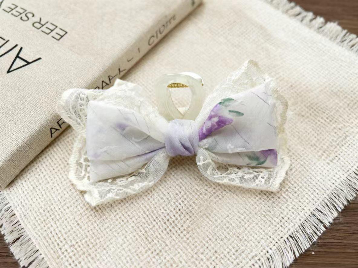 Trendy Floral Lace Bow Hair Clip for Girls - Sweet & Fresh Accessory