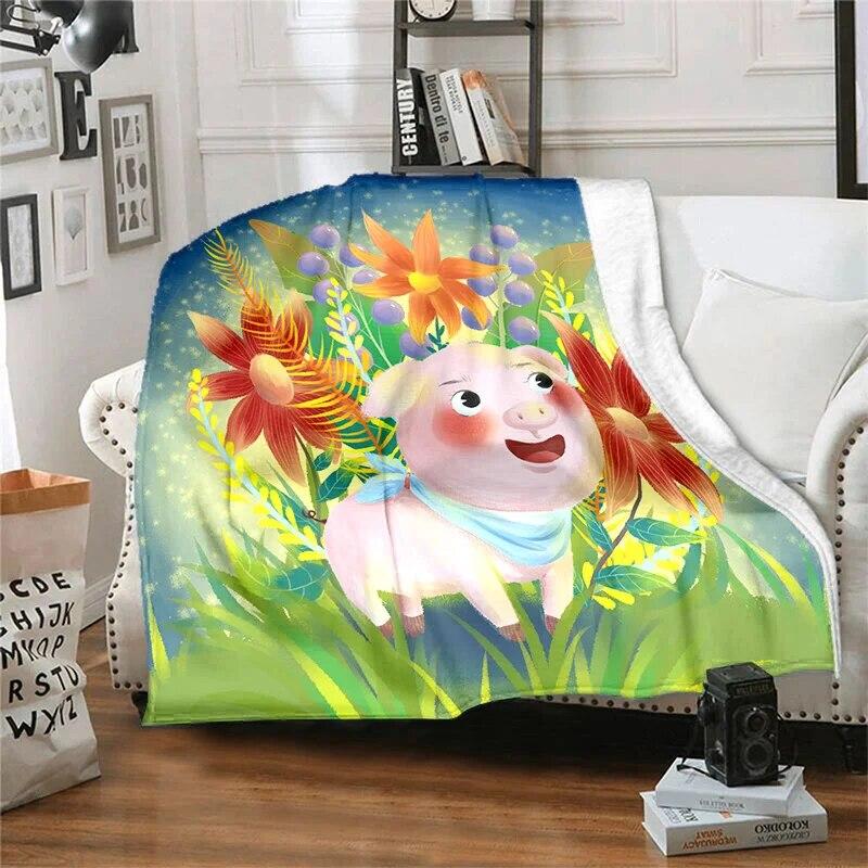 Twelve Chinese Zodiac Signs Pattern Printing Manta Sofa Bed Cover Soft  Blanket Plaid Soft Warm Flannel Throw Blankets Fans Gif