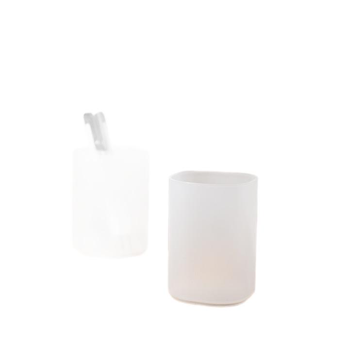 Simple Transparent Frosted Pen Holder for Desktop Organization and Student Desk Stationery