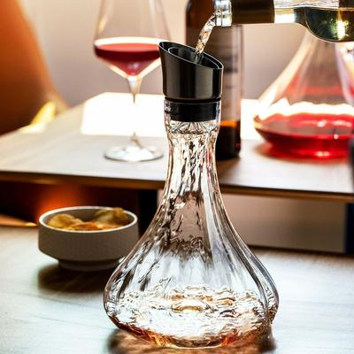 Luxuriöser Weindekanter aus Kristallglas im europäischen Stil mit Griff für Rotwein – Elegantes Barzubehör für Zuhause