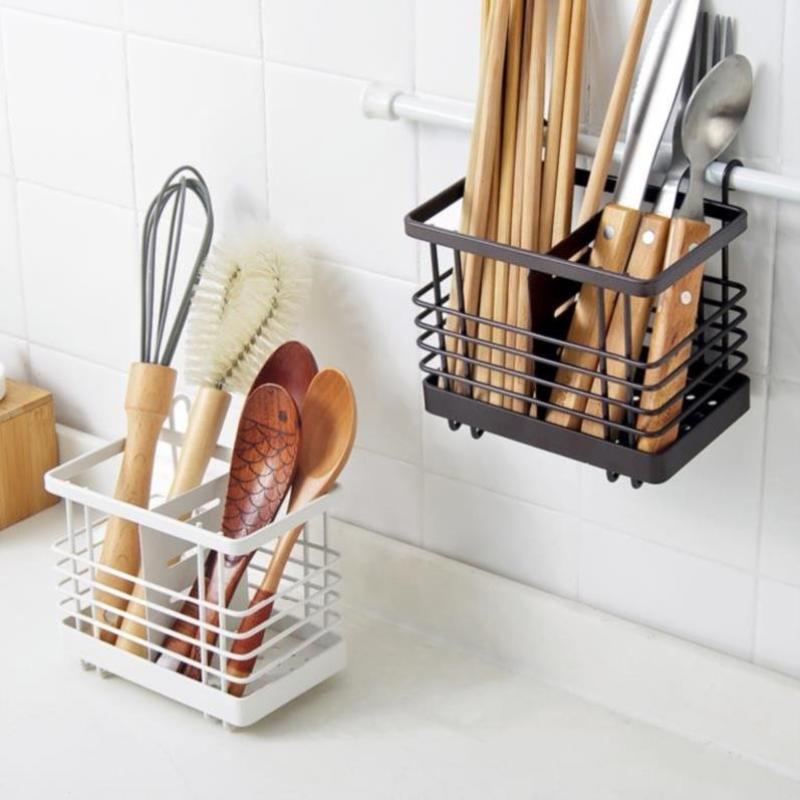 Moderner Eisen-Utensilienhalter für Küchenschreibtisch Stäbchenständer Mit Abtropflöchern Stilvolle Besteckaufbewahrungslösung