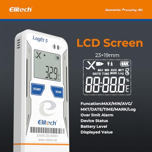 Elitech LogEt5 Temperature and Humidity Data Logger (USB Connection, with Temperature Probe)