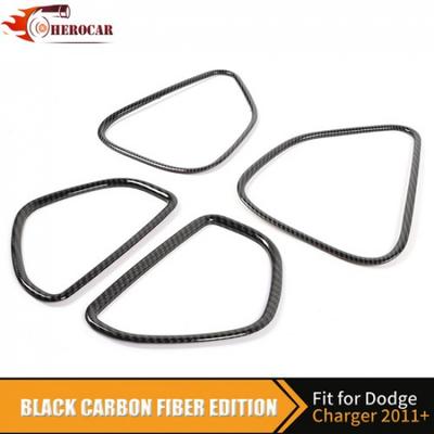 Carbon Fiber Front & Rear Door Speaker Cover Trim for Dodge Charger 11+ Interior