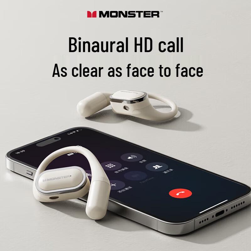 Monster XKO03 Open-Ear Clip-On Bluetooth Sports Earbuds