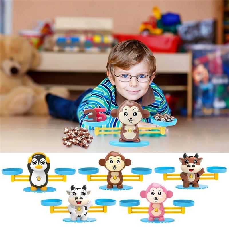 Educational Math Toy Smart Monkey Balance Scale Kids Toy Digital Number Board Game Educational Learning Toys Teaching Material