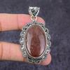 Strawberry Quartz Gemstone Handmade 925 Sterling Silver Gift Pendant 2.56" H2v80