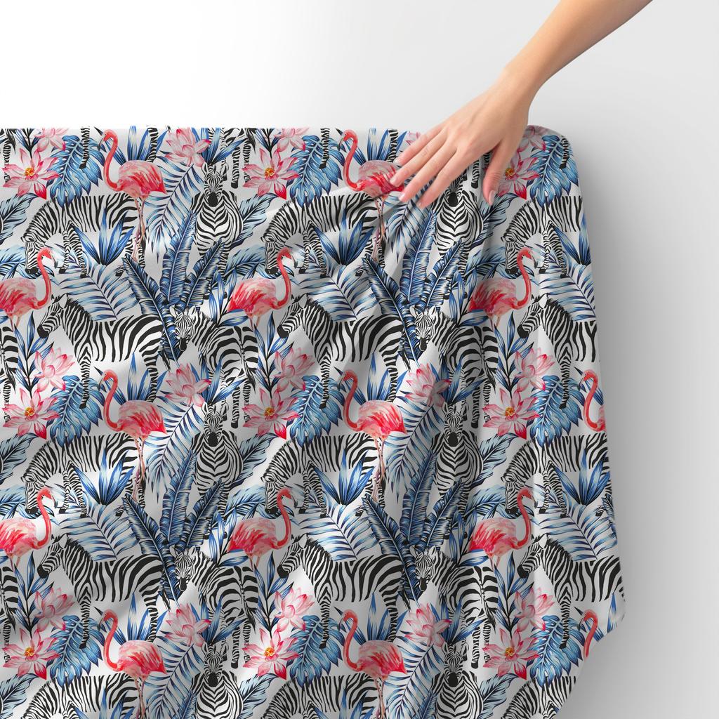 Königlicher Samt Stoff Polyester Zum Nähen - Motiv Safari Zebras