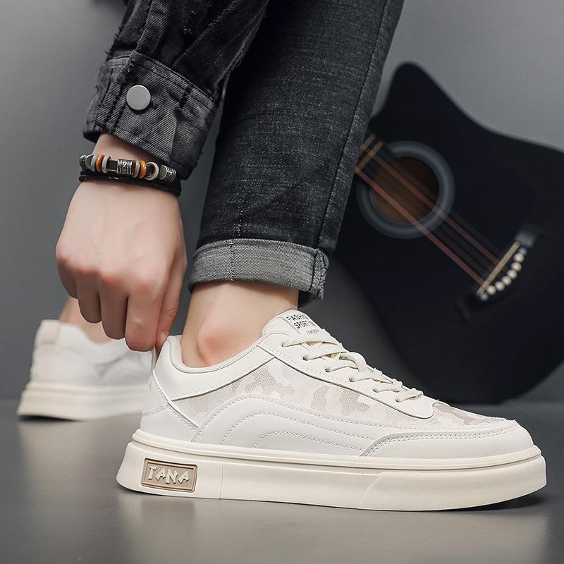 Spring and summer new men's casual board shoes trendy shoes little white shoes low-top lace-up four-season fashion sports shoes men