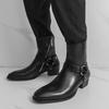 Bottes de Moto Chelsea à Lacets Hautes pour Homme – Bottines Courtes Décontractées Tendance en Cuir à Bout Pointu Britannique