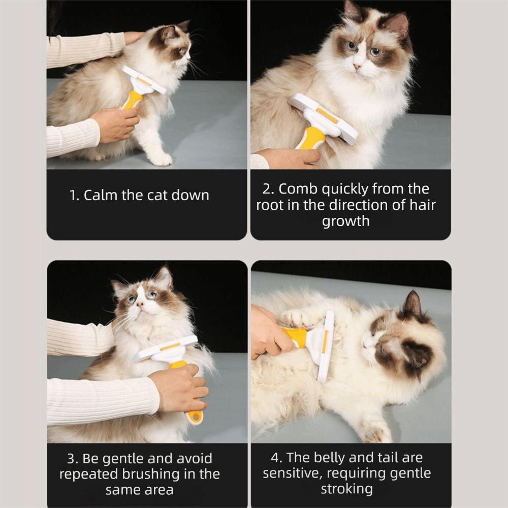 Curved Design Cat Comb Deshedding Pet Thinning Comb Grooming Tool Dog Brush  Pet Supplies
