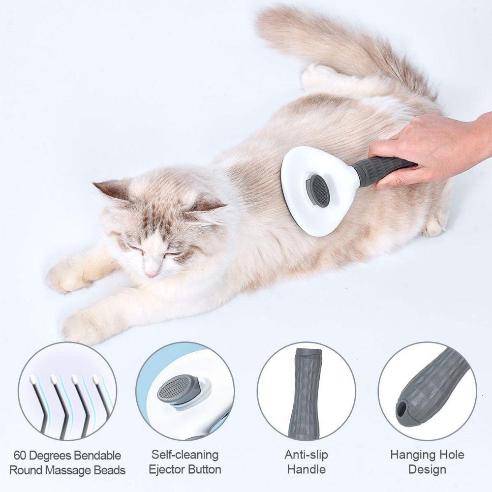 1PC Pet Comb Kartáč pro psy a kočky Samočisticí kartáč na líčení krátkých a dlouhých vlasů Kartáč na vypadávání vlasů