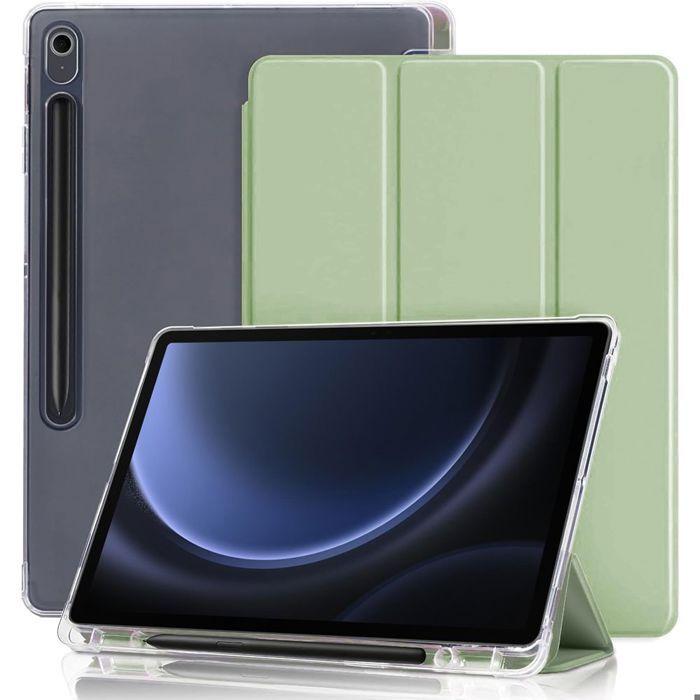 Coque de Protection - BOOLING - Samsung Galaxy Tab S9 FE / S10 FE - Antichoc Vert avec Porte-Stylet