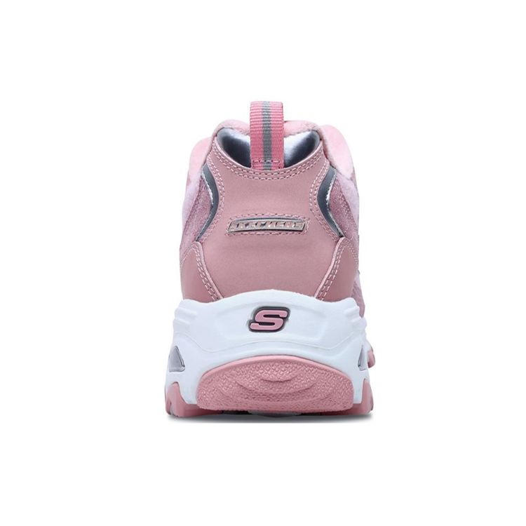 Skechers DLites Mesh Pelle Sintetica Comode Sportive Basse Lifestyle Scarpe Sneakers Donna Rosa Bianco 66666078-PNK