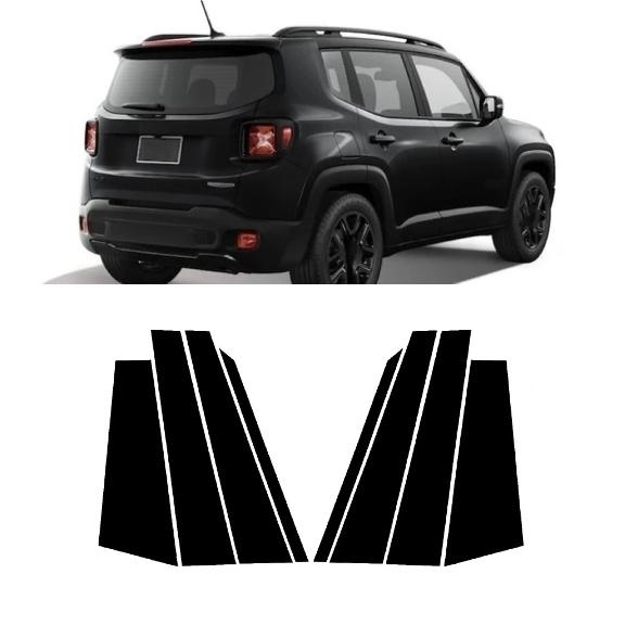 8Pcs Car Door Window Pillar Posts Trim Covers Sticker For Jeep Renegade 2015 2016 2017 2018